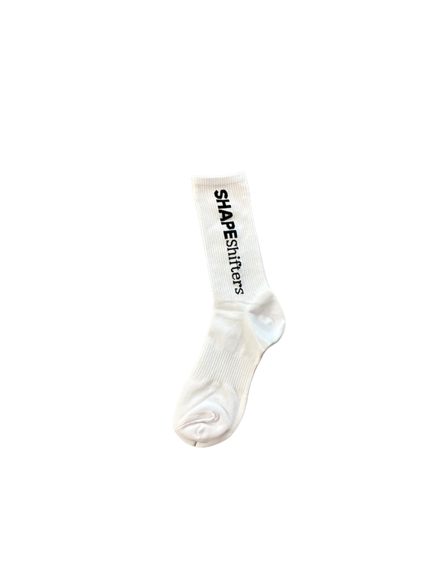 White Shapeshifters crew socks
